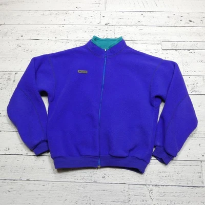 Chaqueta Columbia DE COLECCIÓN para mujer M púrpura verde azulado cremallera completa polar hecha en EE. UU. años 90 Foto 1 de 4