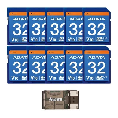 Paquete de 10 tarjetas de memoria a prueba de agua ADATA Premier 32 GB SDHC UHS I U1 Foto 1 de 4