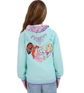 New $54 DISNEY Character Princess Girls Cute French Terry Hoodie Jacket Size 6/7 - Picture 1 of 4
