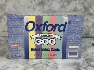 Oxford Ruled Index Cards 5" X 8" - 300 Sealed Pack - Assorted Rainbow Colors - Picture 1 of 17
