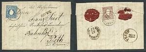 1859 AUSTRIA EFFIGIE 15K + 10 K II TIPO LETTERA PER PESTH - Imagen 1 de 1