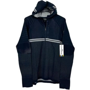 Smartwool Intraknit Men's Medium Wool Merino Tech Half Zip Hoodie Midlayer Navy - Picture 1 of 8