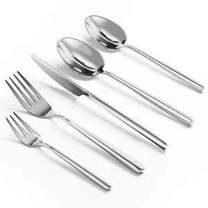 Oval 20-Piece Silverware Set Forged Stainless Steel Flatware with European - Picture 1 of 7