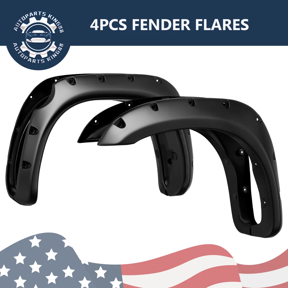 Fender Flares for 2007-2013 Toyota Tundra Pocket Rivet Style Bolt Wheel Cover - Imagem 1 de 4