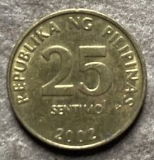 Vintage 2002 Republika Ng Pilipinas 25 Sentimo Coin Philippines 🇵🇭