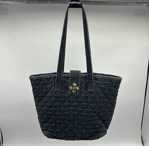 Patricia Nash Ashwell Tote Denim Blue Jean Quilted Boho Cowgirl Large Bag Purse - Picture 1 of 12