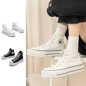 Zapatos de plataforma Converse Chuck Taylor All Star Lift Hi negros/blancos para mujer elige 1 - Imagen 1 de 3