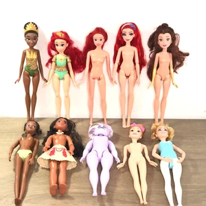 Disney Barbie Dolls Lot Nude Tiana Ariel Belle Moana Ursula Anna Cinderella 10 - Picture 1 of 11