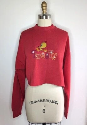Sudadera De Colección Años 90 The Looney Tunes Piolín Pájaro Talla XL RECORTADA Bordada Foto 1 de 4
