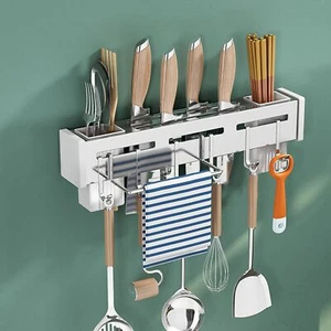 Kitchen Wall Mount Utensil Rack Utensil Wall Organizer for Spoons Knives Fork... - Picture 1 of 9
