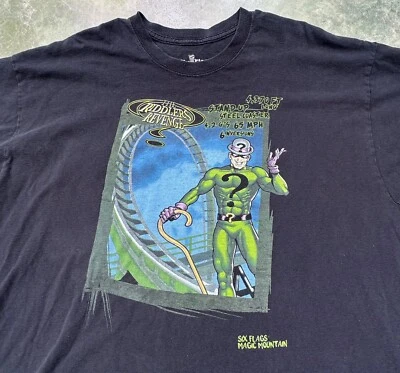 Six Flags Magic Mountain The Riddlers Revenge Men's T-Shirt Size 2XL. - Image 1 of 4