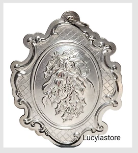 Vintage 1988 Towle Natale Medaglione Floreale STERLING Ornamento Vischio con Scatola - Foto 1 di 17