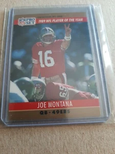 Joe Montana 1990 Pro Set Printing Error Card #2 stats error/FB Rare Card 89 POY - Picture 1 of 3