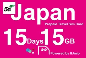 Japan Travel - 5G Softbank 15 days 15GB prepaid data SIM card (1GB/Day) - Picture 1 of 2