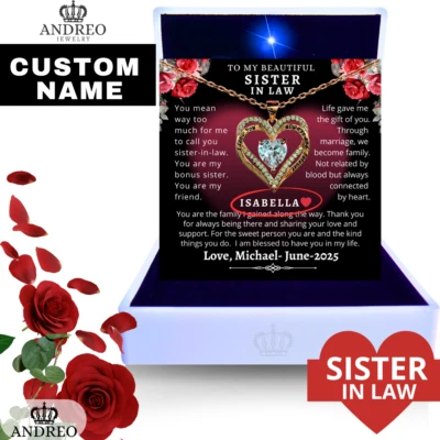 Colar de pedra de nascimento presente personalizado 18k para minhas irmãs na lei joias presentes de aniversário - Imagem 1 de 4