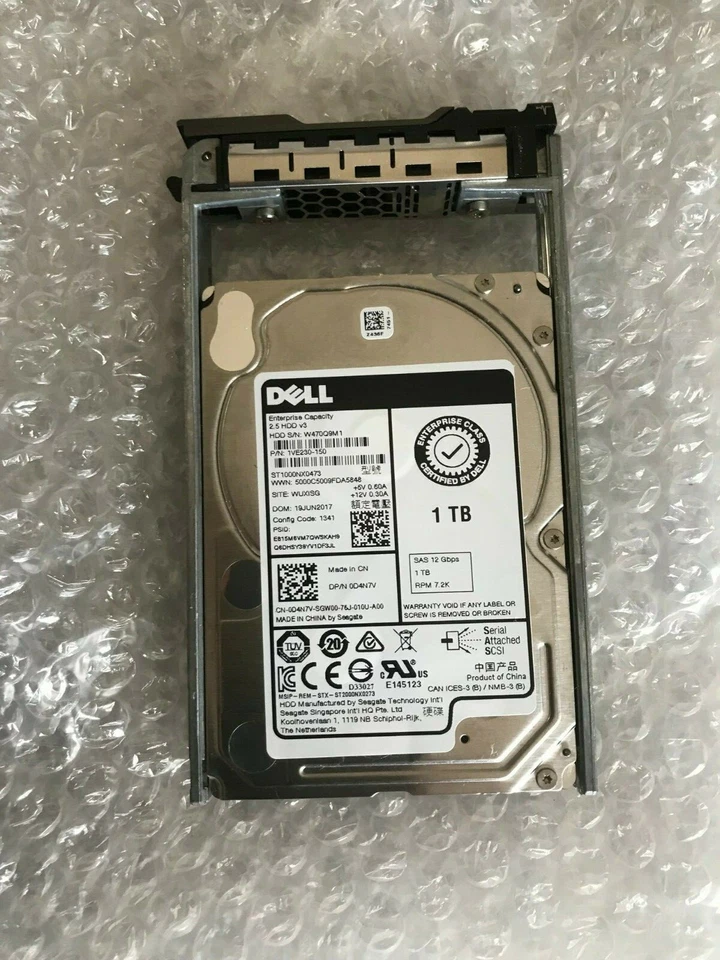D4N7V DELL SEAGATE ST1000NX0473 2.5 INCH SAS 12 Gbs 7.2K  R620 R630 R420 0D4N7V - Image 1 of 1