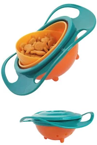 Tazón de comida resistente a derrames para bebés y niños pequeños - AZUL/NARANJA giroscopio bocadillos - Imagen 1 de 4