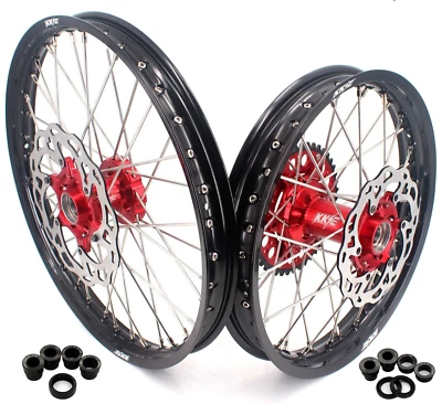 Llantas KKE 21/18"" aptas para gas gas ec250 ec300 2021-2024 ktm exc xc sx xcf rojas Foto 1 de 4