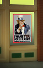 UNCLE SAM RECRUITING WINDOW SIGN-CAN BE TRIMMED AS SMALL AS 0.725" W X 1.25"T 