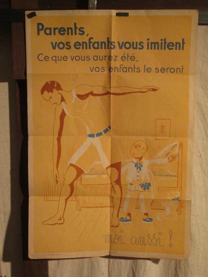 AFFICHE ANCIENNE PARENTS ENFANTS SPORT - Photo 1/1
