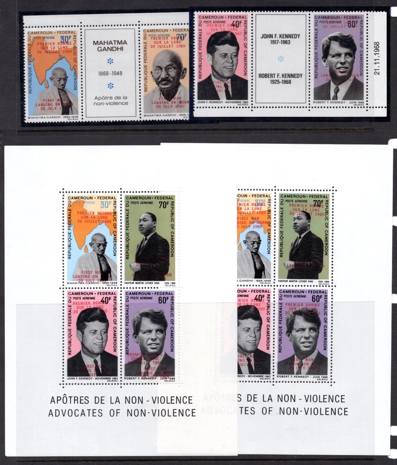 Camerún 1968 Kennedy, Gandhi y Martin Luther King Scott #C111-C116 Foto 1 de 2