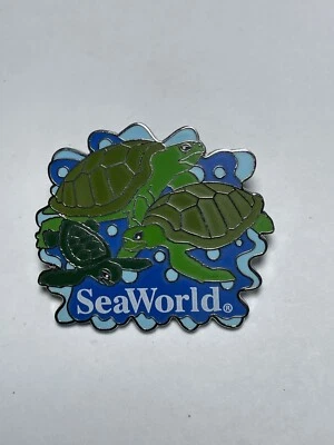 RARE Seaworld Turtle Family Enamel Pin Very Rare Green And Blue LIMITED LAST ONE — 第 1/3 张图片