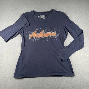 Auburn Shirt Womens Large Retro Brand Long Sleeve Rhinestone Graphic Tee Tigers - Picture 1 of 11