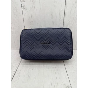 MISSONI Delta One Navy Blue Wave Kulturbeutel Kosmetik Reisetasche Etui LEER - Bild 1 von 9