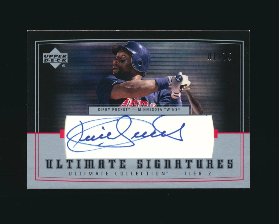 UD Ultimate Signatures Kirby Puckett 2002 autógrafo gemelos #D 01/75 *2139 Foto 1 de 2