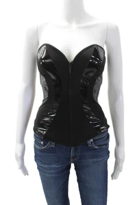 Anne Fontaine Women's Sweetheart Neckline Zip Up Corset Blouse Black Size S - Picture 1 of 7