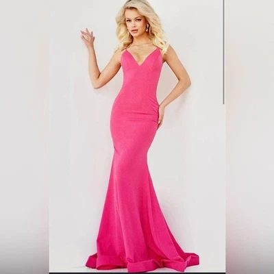 Jovani Fuchsia выпускного вечера вечеринки макси платье стиль гладкий сексуальный размер 2 #08467 - Изображение 1 из 4