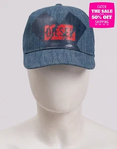DIESEL Kids Denim Baseball Cap Size 3 L Logo Front Adjustable Snapback - Picture 1 of 8