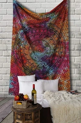 Mejor tapiz tie dye mandala indio RAJRANG colgante de pared elefante hippie playa Foto 1 de 4