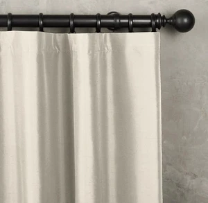 Single Restoration Hardware RH Thai Silk Solid Curtain Panel White 108x50 - Picture 1 of 6