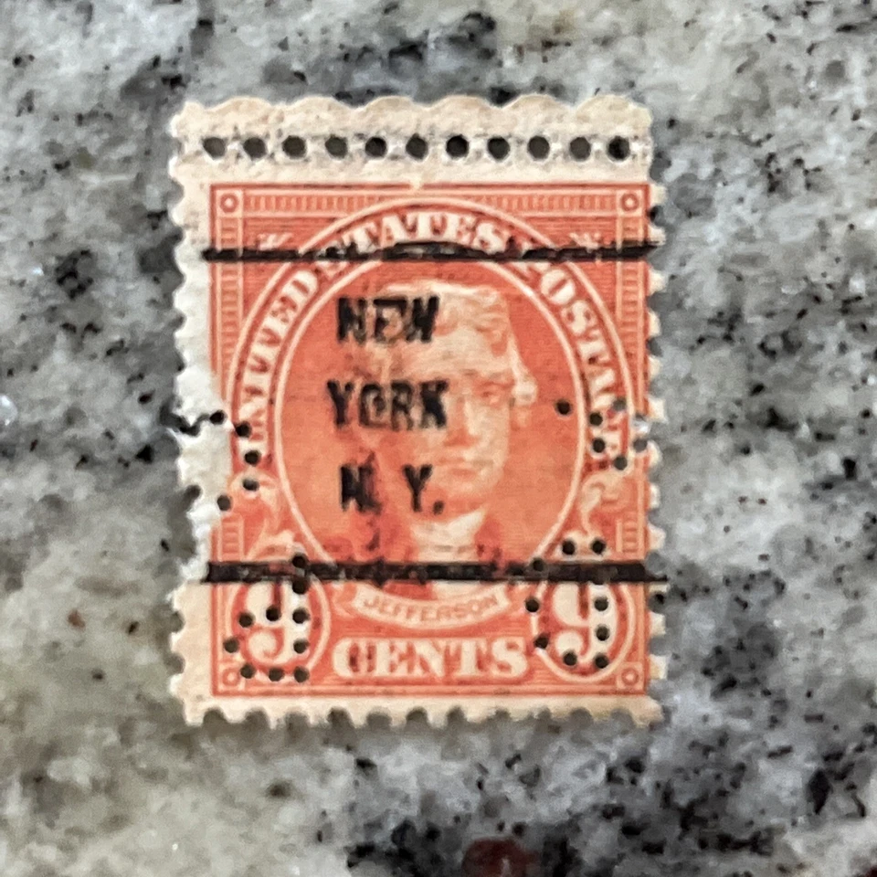 Sello de 9 centavos Thomas Jefferson 1927 - marca de Nueva York A1 Foto 1 de 1