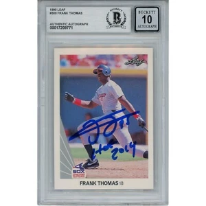 Frank Thomas Autographed/Signed 1990 Leaf HOF Slabbed Trading Card Beckett 48950 - Picture 1 of 2