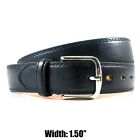 Men's Black Genuine Leather Causal Jean Dress Buckle Belt Strap Snap Size M L XL