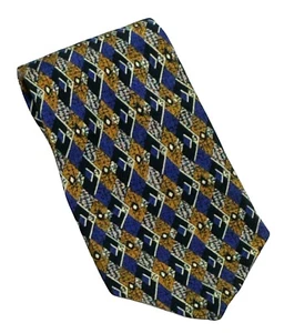 Bellini Silk Neck Tie Geometric Abstract Pattern Purple Gold Colors - Picture 1 of 6