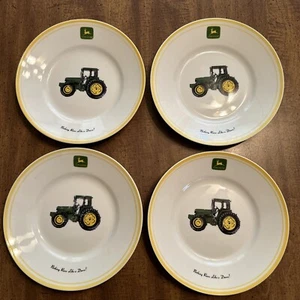 John Deere Tractor Soup/Salad Bowls 9” Yellow Striped Set Of 4 - Picture 1 of 11