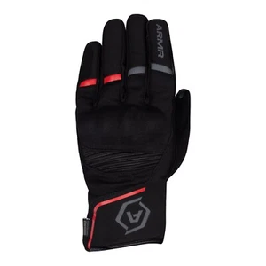 OXFORD ARMR EYOSHI 3.0 WATERPROOF MOTORCYCLE MOTORBIKE GLOVES BLACK RED - Picture 1 of 7