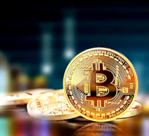 Vergoldete Bitcoin Sammlermünze Physische Kunst Sammlung Geschenk GedenkmünzeL - Bild 1 von 4