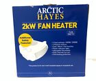 Electric Fan Heater 2000W Portable with Thermostat 2-in-1 White