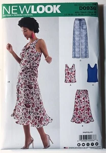 NEW LOOK 0936 Rock ärmellos Top Rüschensaum Größen 10 12 14 16 18 20 22 UNGESCHNITTEN! - Bild 1 von 2