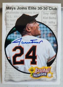 WILLIE MAYS SIGNED 1992 UPPER DECK HEROES JOINS 30-30 CLUB CARD GIANTS JSA COA - Picture 1 of 2