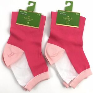 Kate Spade New York Sheer Block Tile Pink Anklet Socks One Size Lot of Two Pair 