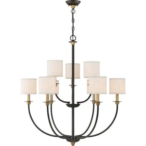 Audley - 9 Light Steel 2 Tier Chandelier- 34.5 Inches high     -Traditional - Picture 1 of 4