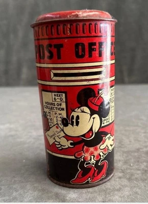 Minnie /Mickey Mouse Happynak Post Box Disney Tin Plate Money Box 1930’s - Image 1 of 4