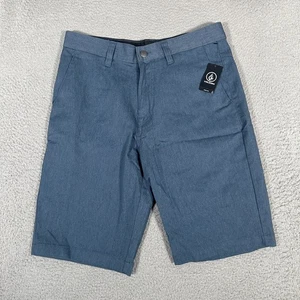 Volcom Shorts Mens 31 Blue VMonty Casual Chino Skate 11" Stretch Flat Front New - Picture 1 of 10