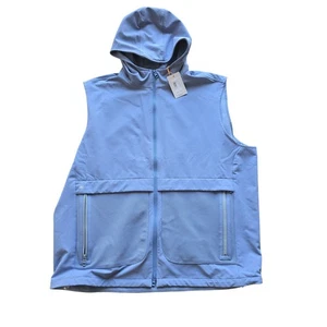 Mens XL Peter Millar Crown Sport Via Hooded Golf Vest Infinity Blue Golf $225 - Picture 1 of 10