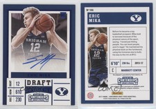 2017 Panini Contenders Draft Picks College Ticket Blue Foil Eric Mika #106 Auto